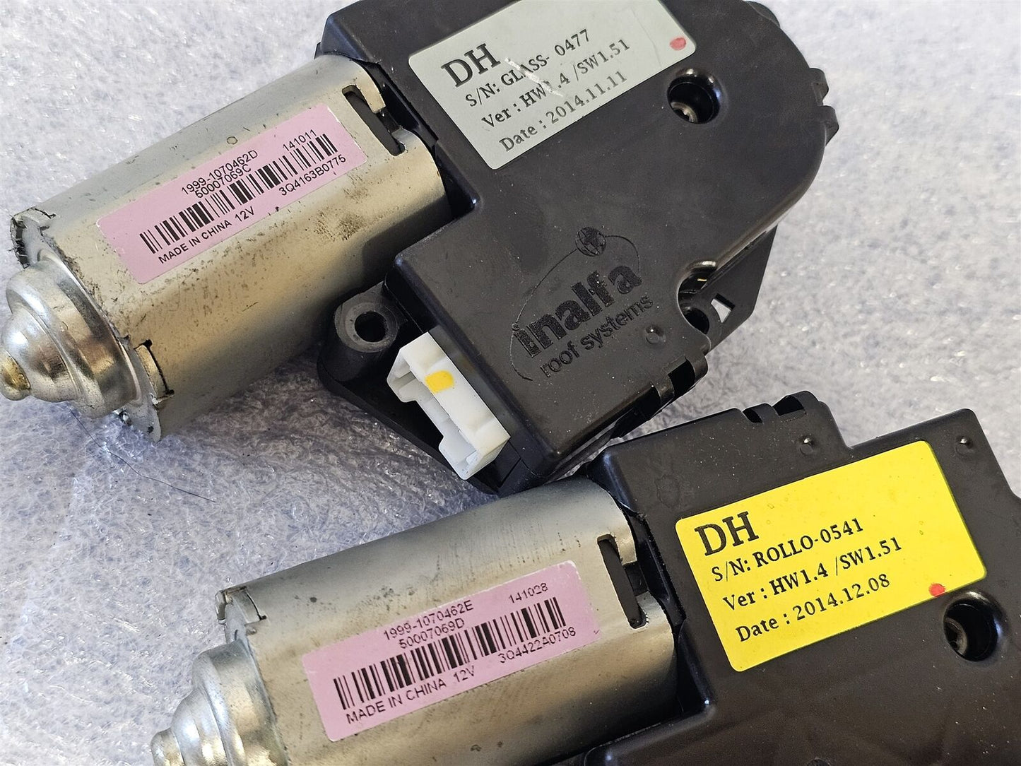 2015-2019 GENESIS G80 2-SUNROOF MOONROOF MOTOR DUAL OEM 16 17 18