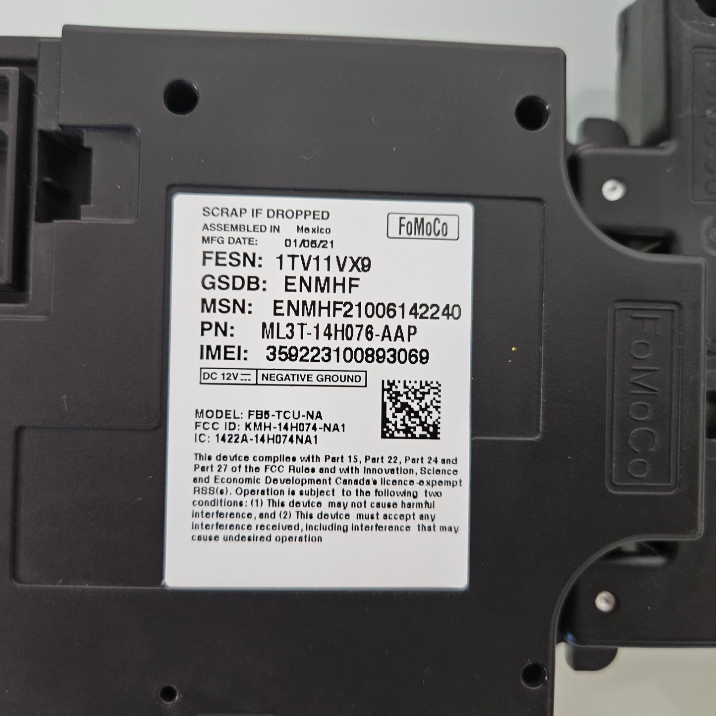 21-23 FORD F150 COMMUNICATION TELEMATIC CONTROL UNIT MODULE ML3T-14H076 #3222