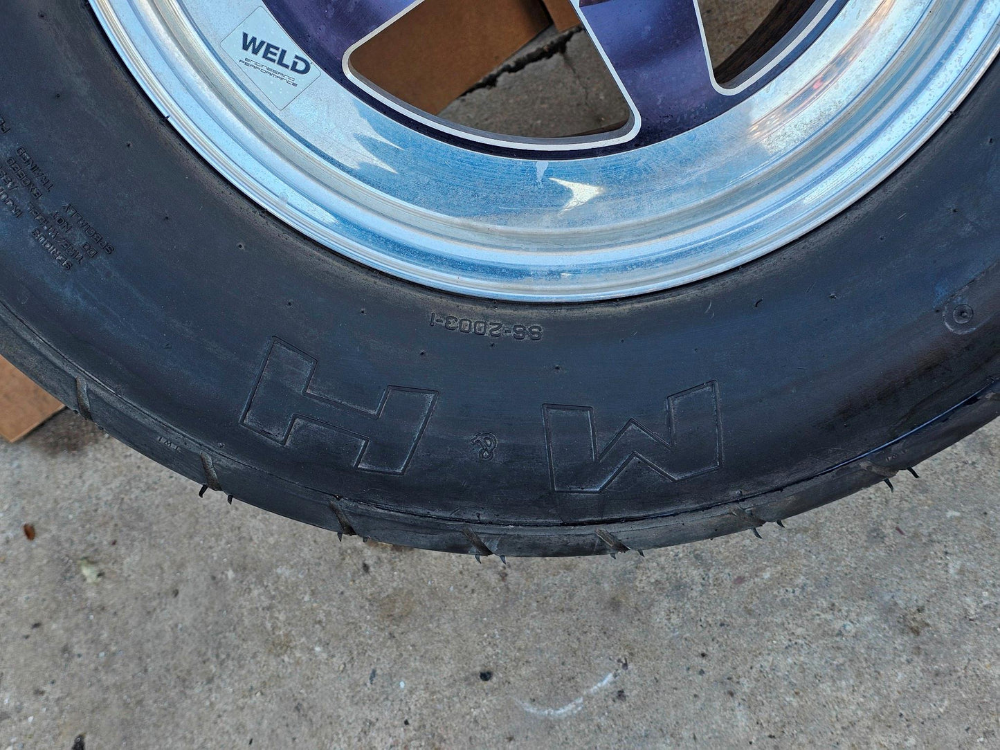 15" WELD RACING WHEEL M&H RACEMASTER TIRE 325/50R15 FORD MUSTANG 17 18 305 #4165