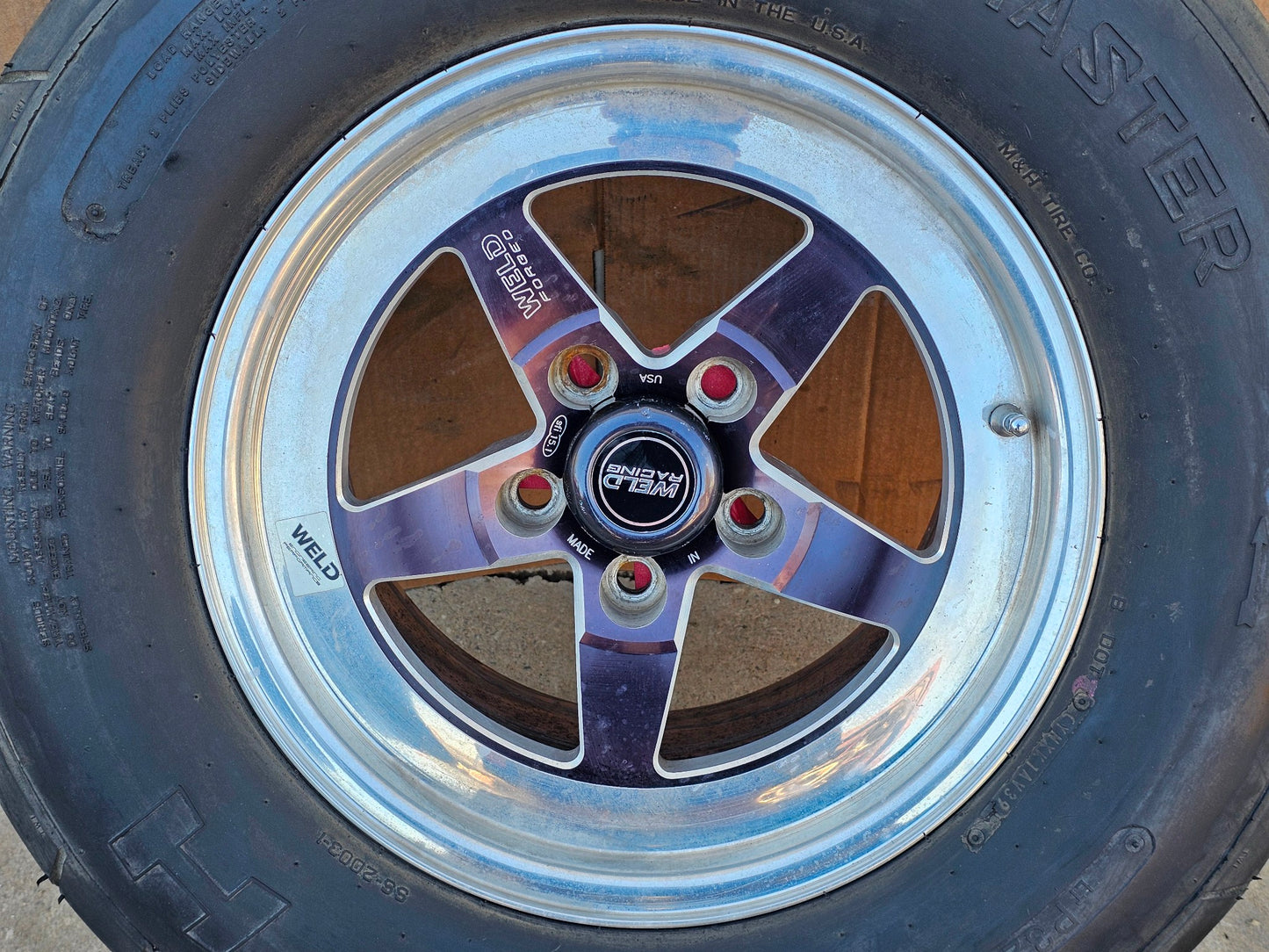 15" WELD RACING WHEEL M&H RACEMASTER TIRE 325/50R15 FORD MUSTANG 17 18 305 #4165