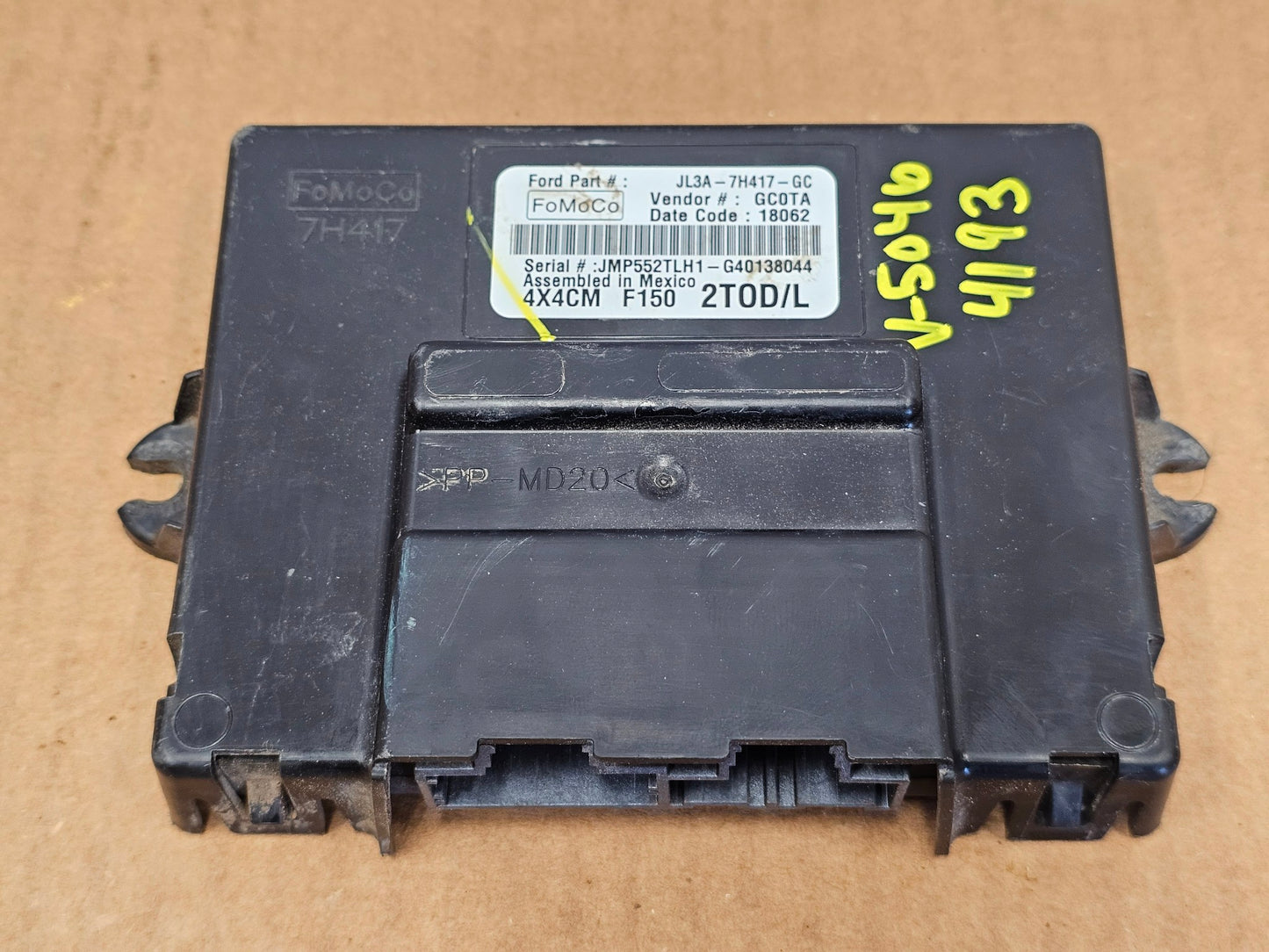 2018 FORD F150 LARIAT TRANSFER CASE CONTROL MODULE JL3A-7H417-GC #4193