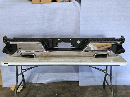 19-25 GMC SIERRA CHEVY SILVERADO 1500 CHROME REAR BUMPER DUAL EXHAUST 24 #3499