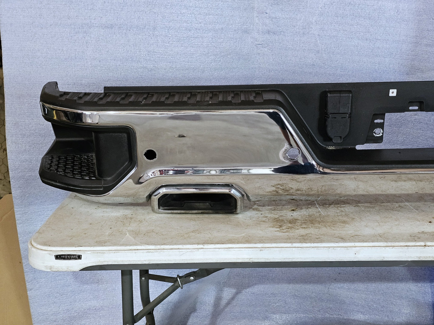 19-25 GMC SIERRA CHEVY SILVERADO 1500 CHROME REAR BUMPER DUAL EXHAUST 24 #3499