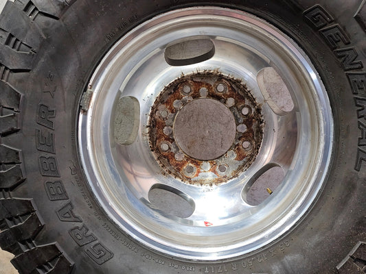 1-17" FORD F350 SUPERDUTY DUALLY POLISHED WHEEL REAR 9C34-1007 OEM XLT FX4 4X4