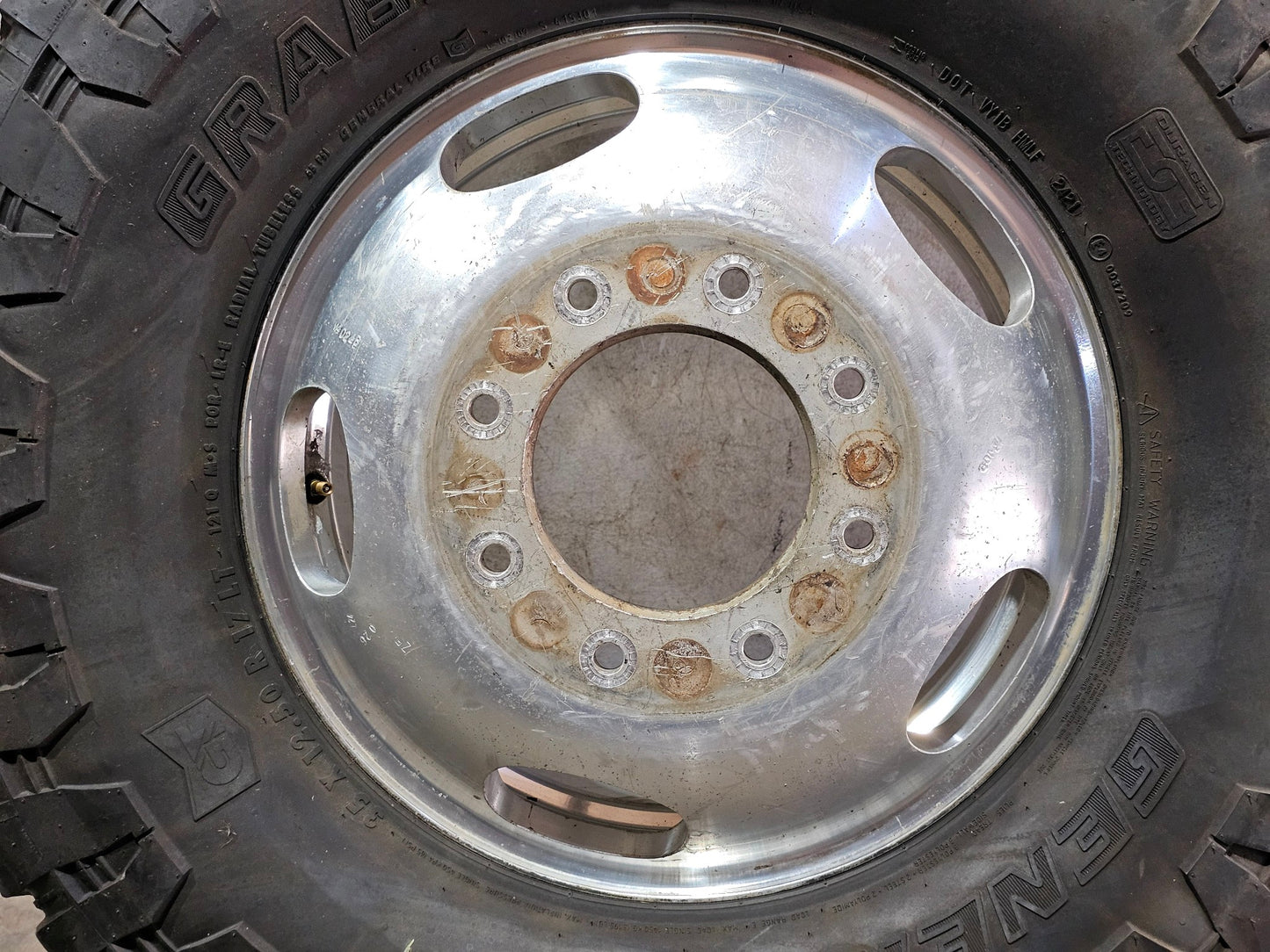 1-17" FORD F350 SUPERDUTY DUALLY POLISHED WHEEL REAR 9C34-1007 OEM XLT FX4 4X4