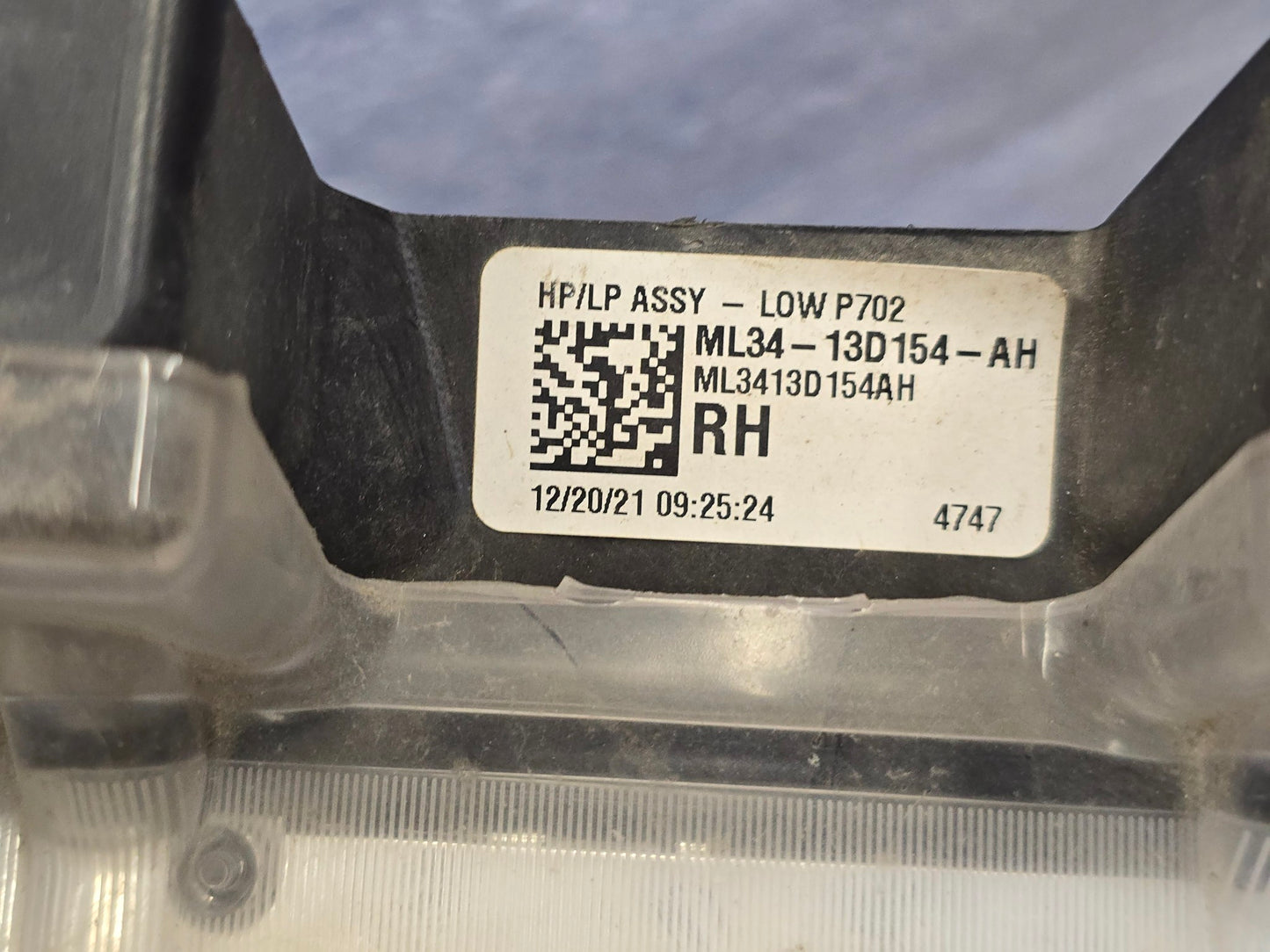 2021-2023 FORD F150 RIGHT PASSENGER HEADLIGHT HALOGEN XL STX 2022 #4446