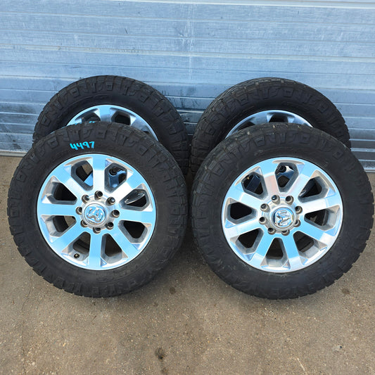 2019-2026 20" DODGE RAM 2500 3500 POLISHED WHEELS NITTO GRAPPLER TIRES #4497