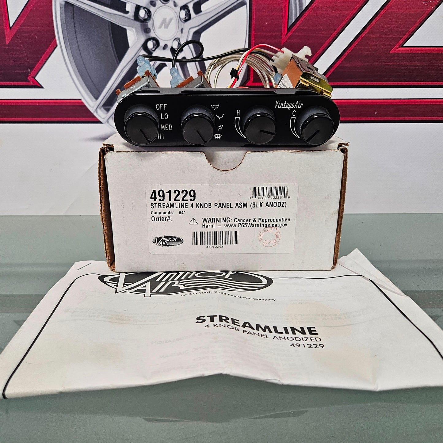 VINTAGE AIR 491229 GEN II STREAMLINE 4-KNB CONTROL PANEN BLACK  #3386