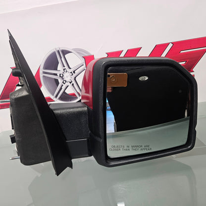 2015-2020 FORD F150 RIGHT PASSENGER MIRROR BLIND SPOT POWER FOLD CAMER RED #3416