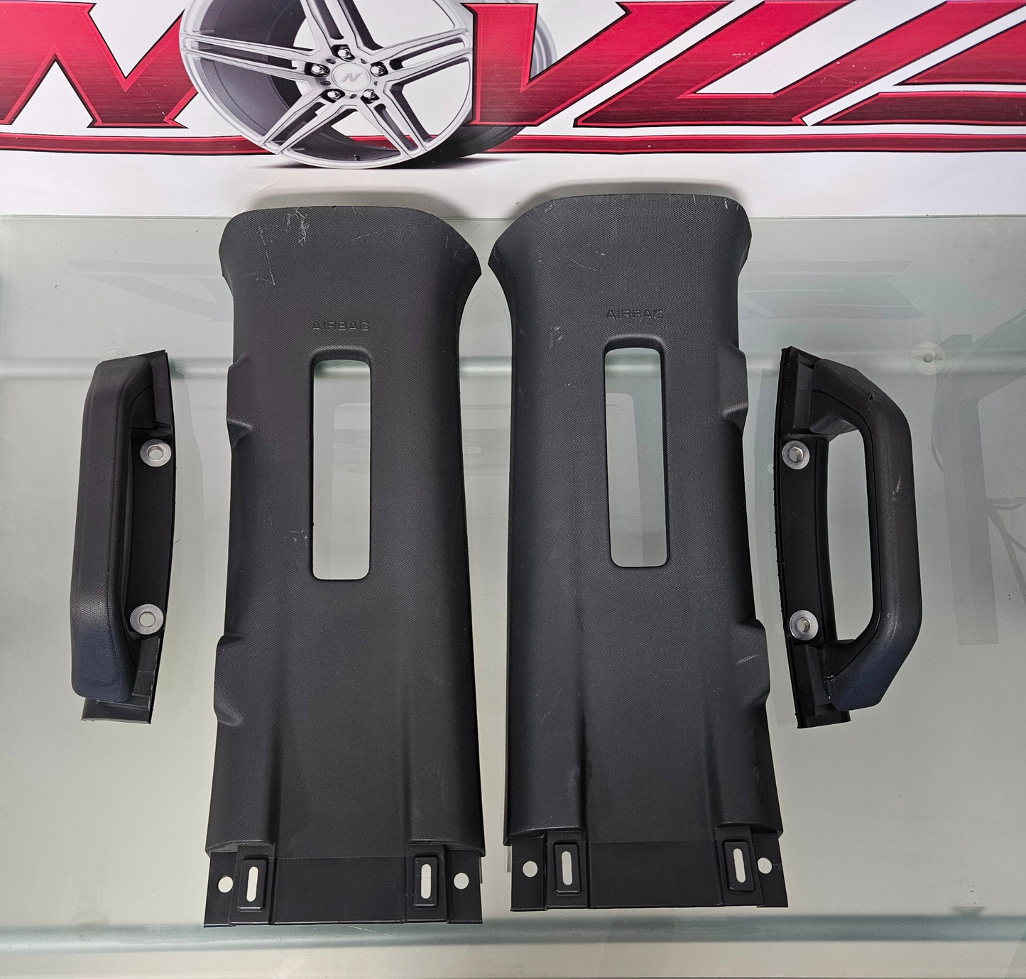 2021-2025 FORD F150 LEFT AND RIGHT B PANEL PILLAR TRIM COVER MOLDING BLACK #3427