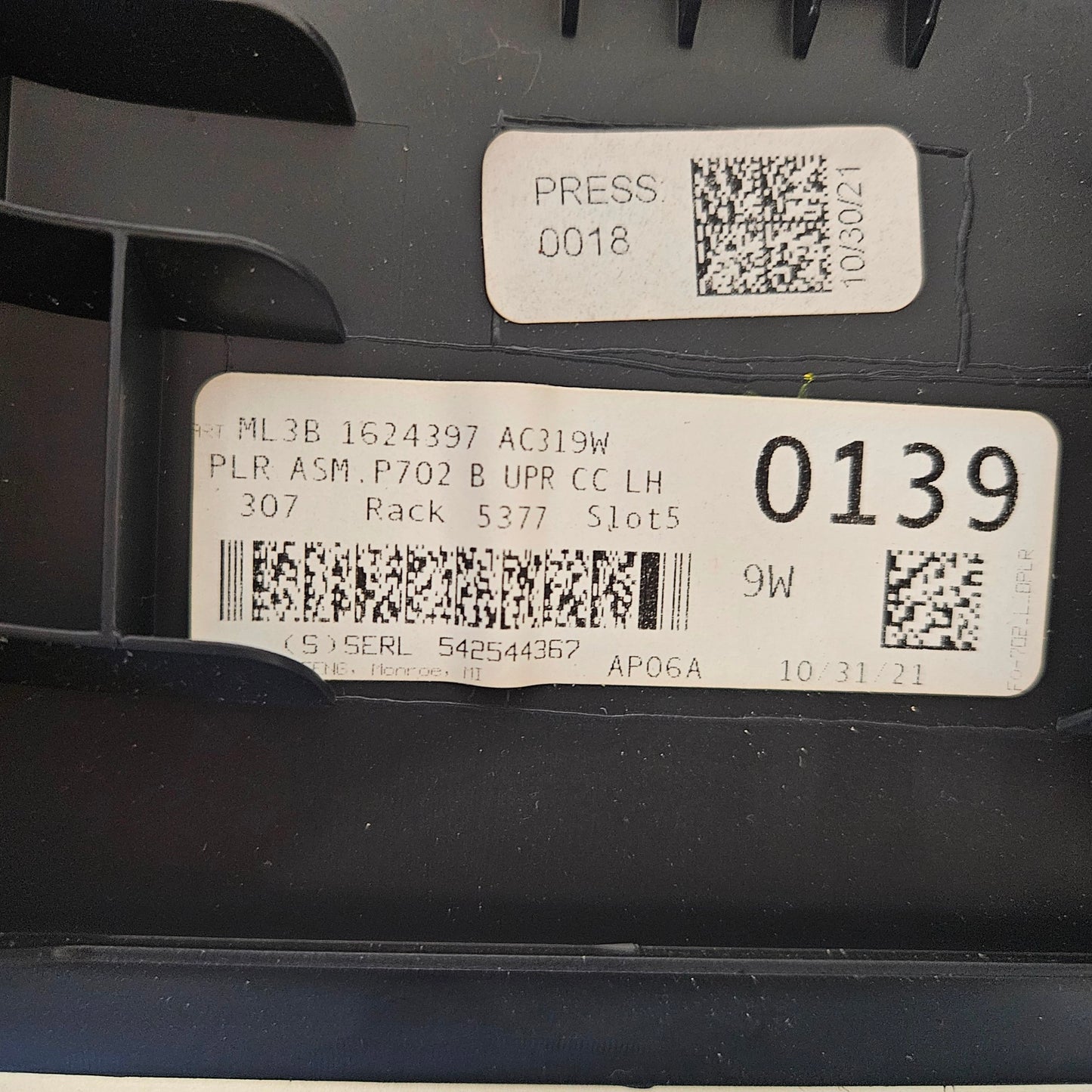 2021-2025 FORD F150 LEFT AND RIGHT B PANEL PILLAR TRIM COVER MOLDING BLACK #3427