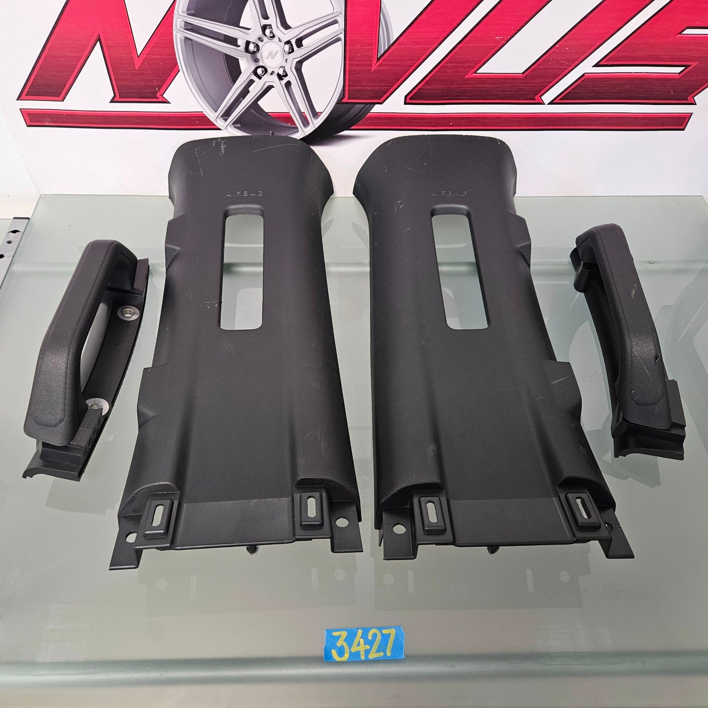 2021-2025 FORD F150 LEFT AND RIGHT B PANEL PILLAR TRIM COVER MOLDING BLACK #3427