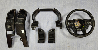 2015-2020 FORD F150 STEERING WHEEL DASH BEZEL AIR VENT TRIM CARBON FIBER  #3685
