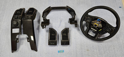 2015-2020 FORD F150 STEERING WHEEL DASH BEZEL AIR VENT TRIM CARBON FIBER  #3685