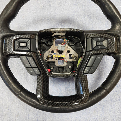2015-2020 FORD F150 STEERING WHEEL DASH BEZEL AIR VENT TRIM CARBON FIBER  #3685