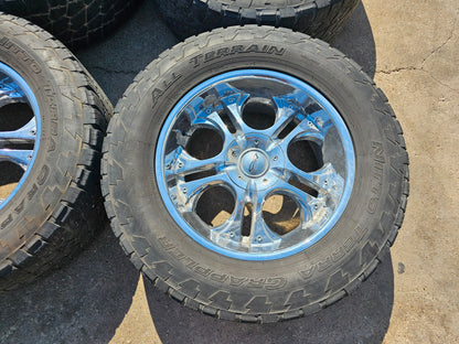 20" BZO CHROME WHEELS & NITTO TIRES CHEVY SILVERADO TAHOE GMC SIERRA #2006