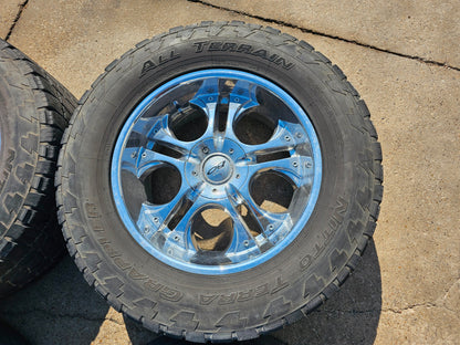20" BZO CHROME WHEELS & NITTO TIRES CHEVY SILVERADO TAHOE GMC SIERRA #2006