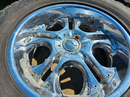 20" BZO CHROME WHEELS & NITTO TIRES CHEVY SILVERADO TAHOE GMC SIERRA #2006
