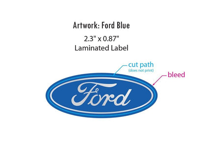 4-2.3" FORD CENTER CAP LOGOS RED OVAL DECAL VINYL F150 F250 MUSTANG FOCUS FUSION