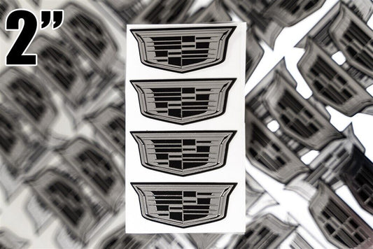 4 CADILLAC ESCALADE CTS ATS 2" BLACK CENTER CAP LOGOS DECALS VINYL 20 22 WHEELS