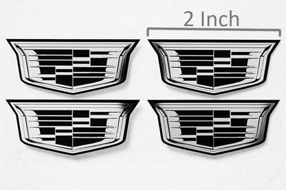 4 CADILLAC ESCALADE CTS ATS 2" BLACK CENTER CAP LOGOS DECALS VINYL 20 22 WHEELS