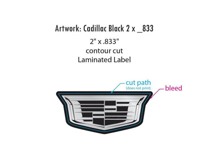 4 CADILLAC ESCALADE CTS ATS 2" BLACK CENTER CAP LOGOS DECALS VINYL 20 22 WHEELS