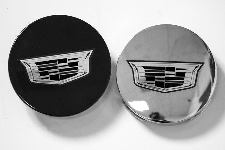4 CADILLAC ESCALADE CTS ATS 2" BLACK CENTER CAP LOGOS DECALS VINYL 20 22 WHEELS