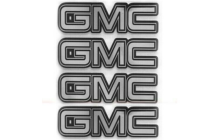 4 GMC SIERRA YUKON DENALI 2500 CENTER CAP LOGOS CHROME DECALS VINYL STICKERS 20