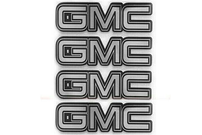 4 GMC SIERRA YUKON DENALI 2500 CENTER CAP LOGOS CHROME DECALS VINYL STICKERS 20