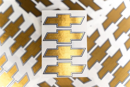 4 CHEVY TAHOE SILVERADO CENTER CAP LOGOS GOLD BOWTIE DECALS VINYL 20 22 WHEELS