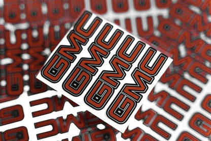 4 GMC SIERRA YUKON 2500 CENTER CAP LOGOS RED DECALS VINYL STICKERS 20 22 WHEELS