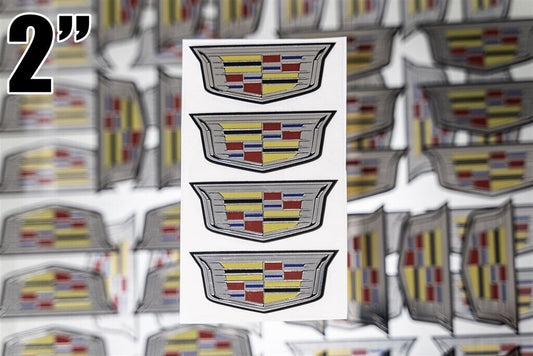 4-CADILLAC ESCALADE CTS ATS 2" CENTER CAP LOGOS DECALS VINYL 20 22 WHEELS-10073