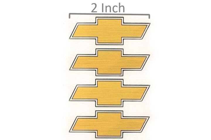 4-CHEVY CAMARO SILVERADO TAHOE 2" CENTER CAP GOLD BOWTIE DECALS 20 22 WHEELS