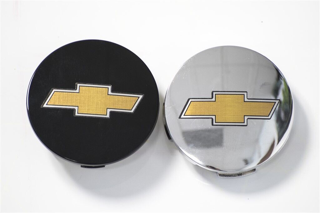 4-CHEVY CAMARO SILVERADO TAHOE 2" CENTER CAP GOLD BOWTIE DECALS 20 22 WHEELS