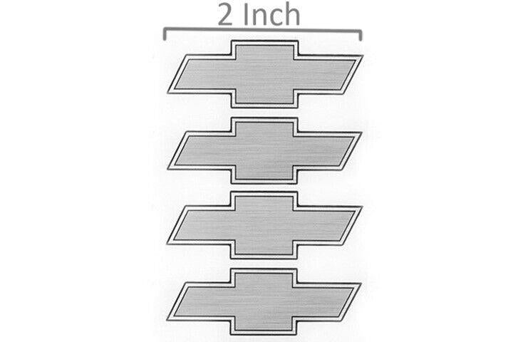 4-CHEVY CAMARO SILVERADO 2" CENTER CAP LOGO SILVER BOWTIE DECALS VINYL 20 WHEELS