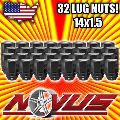 32 PREMIUM BLACK LUG NUTS 14x1.5 FORD F250 2015 2016 2017 2018 2019