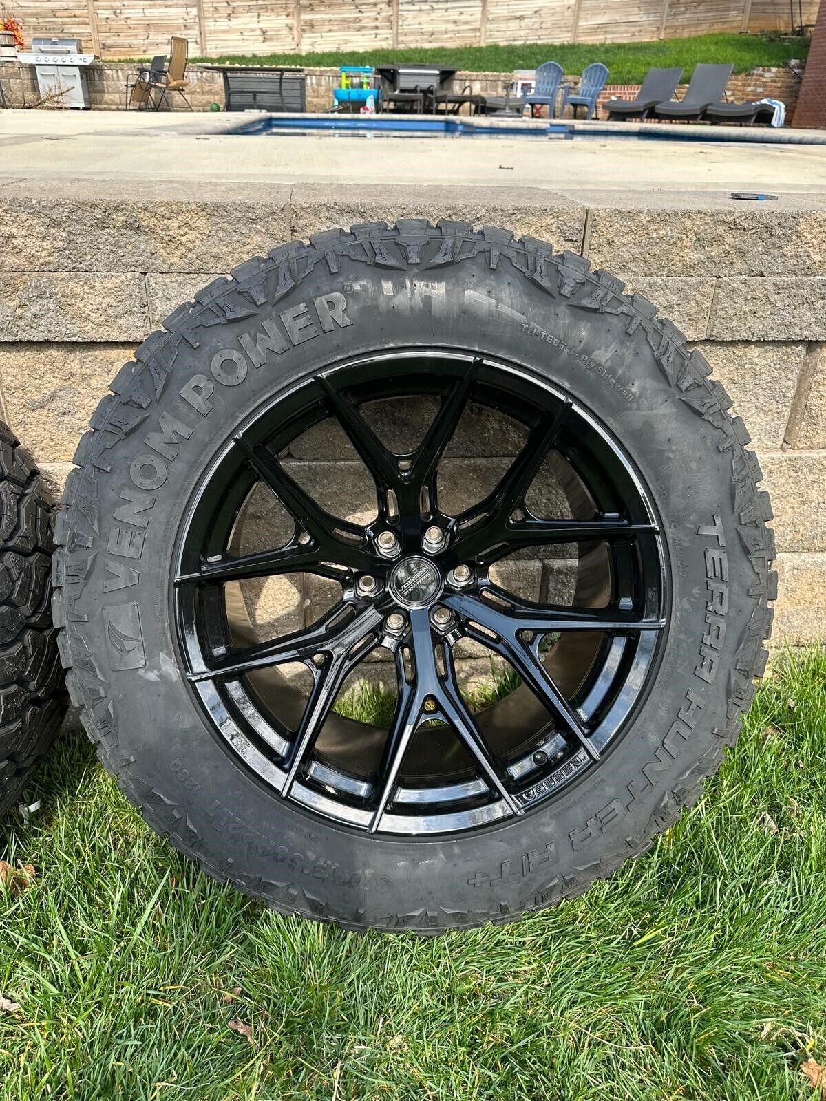 22x12 VOSSEN HF6-4 GLOSS BLACK WHEELS RAM TRX CHEVY SILVERADO GMC SIERRA #9036