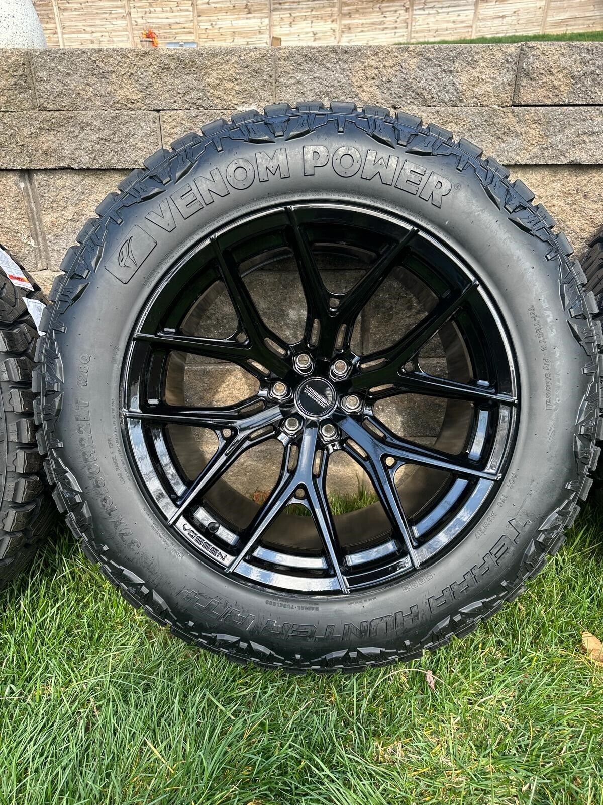 22x12 VOSSEN HF6-4 GLOSS BLACK WHEELS RAM TRX CHEVY SILVERADO GMC SIERRA #9036
