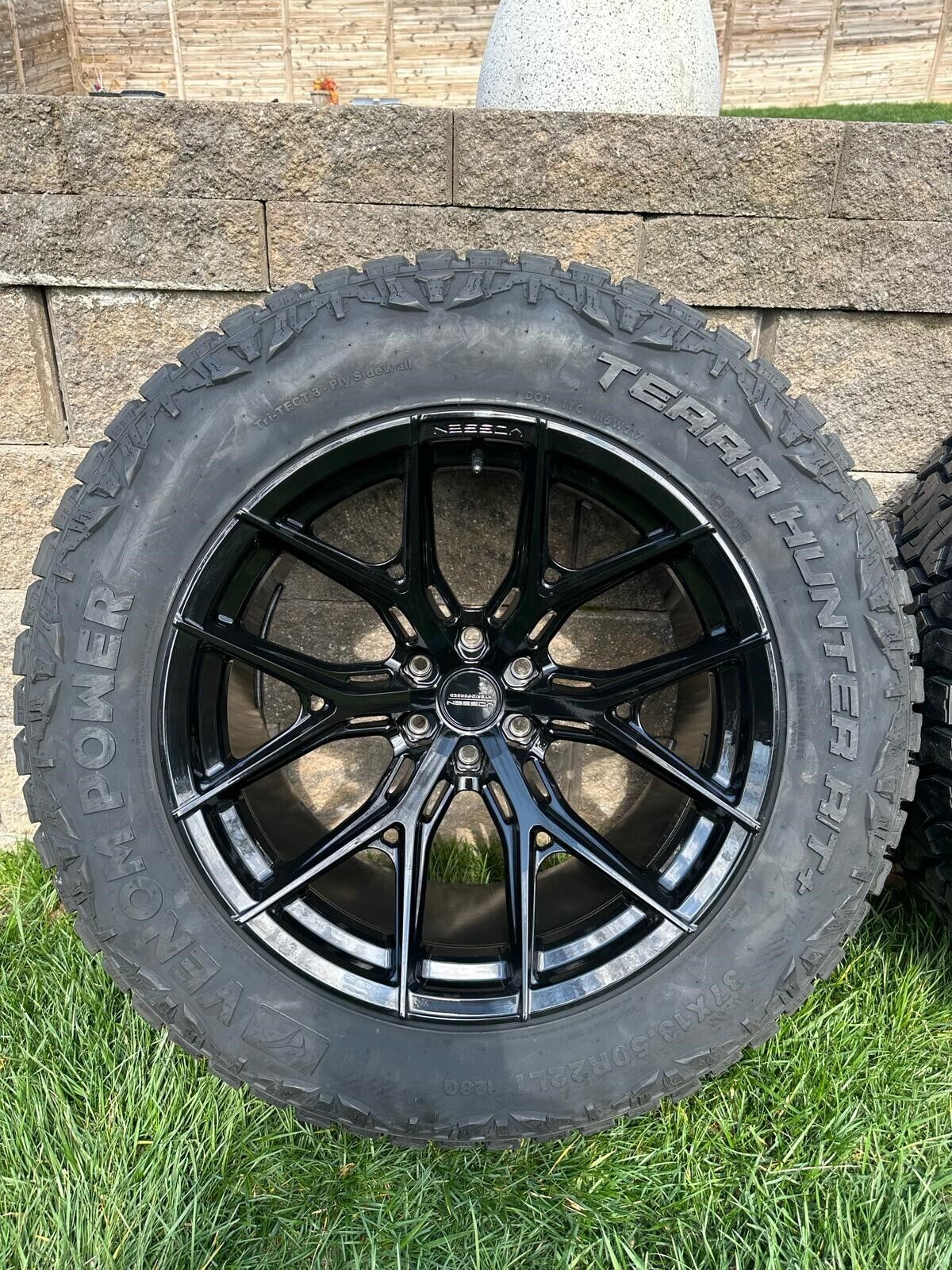 22x12 VOSSEN HF6-4 GLOSS BLACK WHEELS RAM TRX CHEVY SILVERADO GMC SIERRA #9036