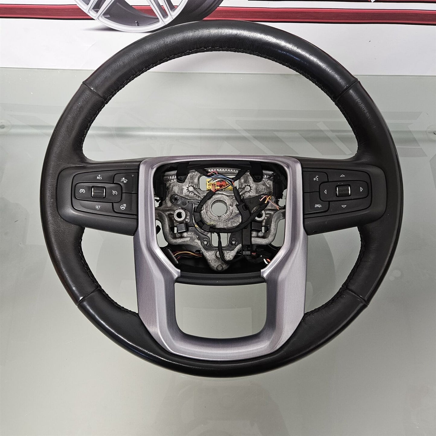 2019-2021 GM SIERRA 1500 BLACK LEATHER STEERING WHEEL 84646068 #13074