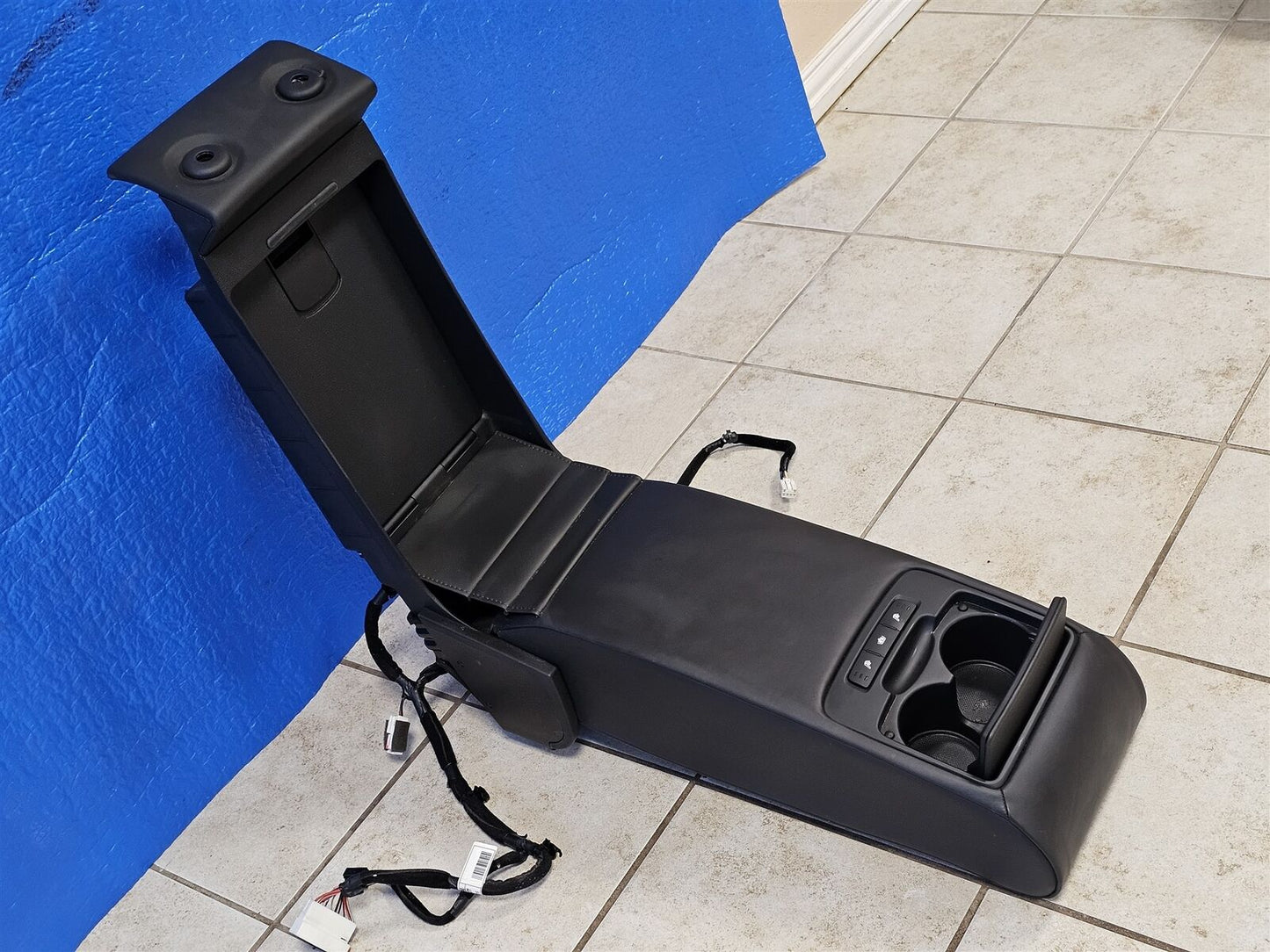 2015-2017 GENESIS G80 REAR SEAT CENTER ARMREST HEATED CONTROL LEATHER BLACK 16