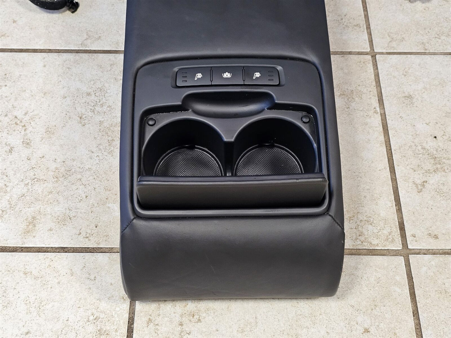 2015-2017 GENESIS G80 REAR SEAT CENTER ARMREST HEATED CONTROL LEATHER BLACK 16