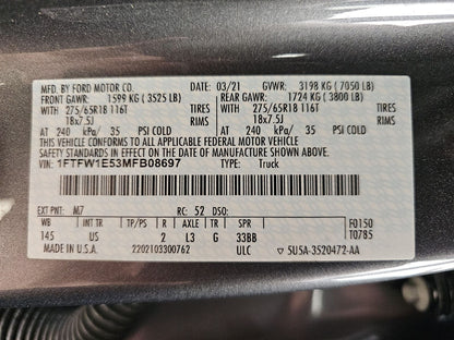 2021 FORD F150 5.0 V8 COYOTE ENGINE 4x4 10 10R80 TRANSMISSION- MUSTANG 20 22 23
