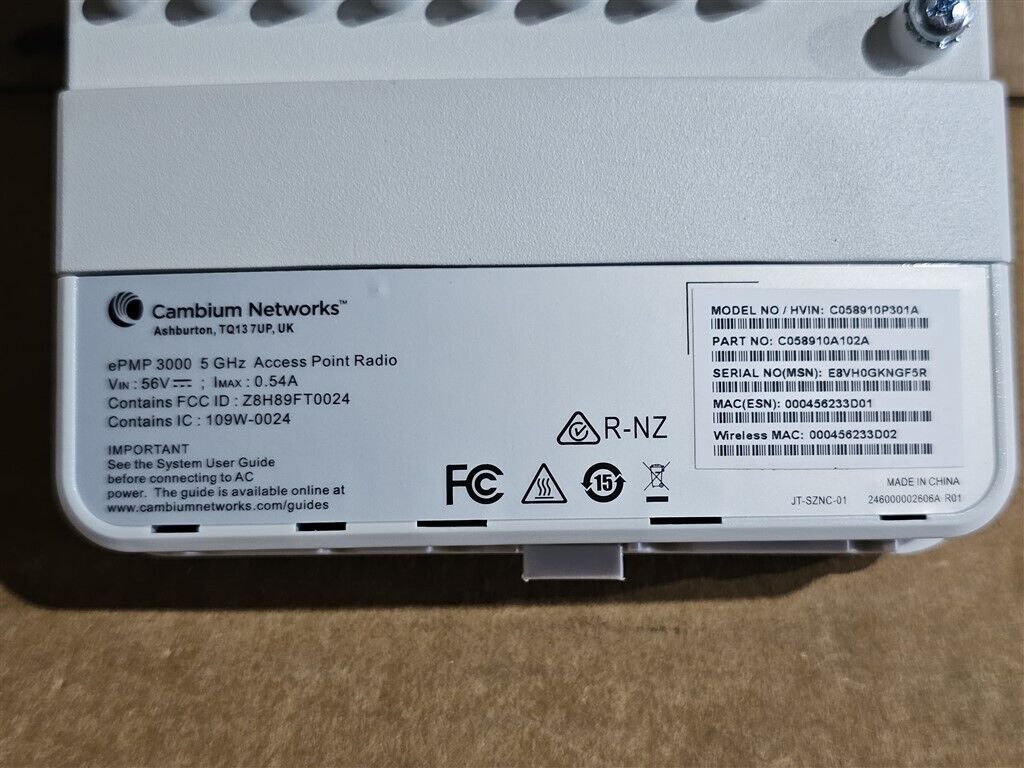 NEW CAMBIUM ePMP 3000 5GHz 4x4 MU-MIMO ACCESS POINT w/ GPS C058910A102A #12503