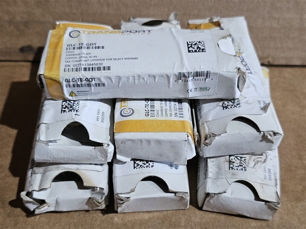 7-NEW GLC-TE-GDT 1000BASE-TX SFP COPPER 100M RJ-45 CISCO COMPATIBLE TRANSCEIVER