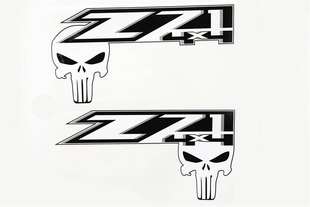 CHEVY Z71 WHITE PUNISHER 4X4 OFF ROAD SILVERADO CHEVOLET GMC SIERRA USA DECAL US