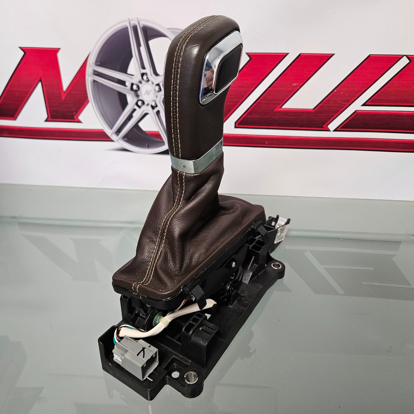 2015-2020 FORD F150 FLOOR SHIFTER AUTOMATIC BROWN LEATHER JL3B15045A06 #3095