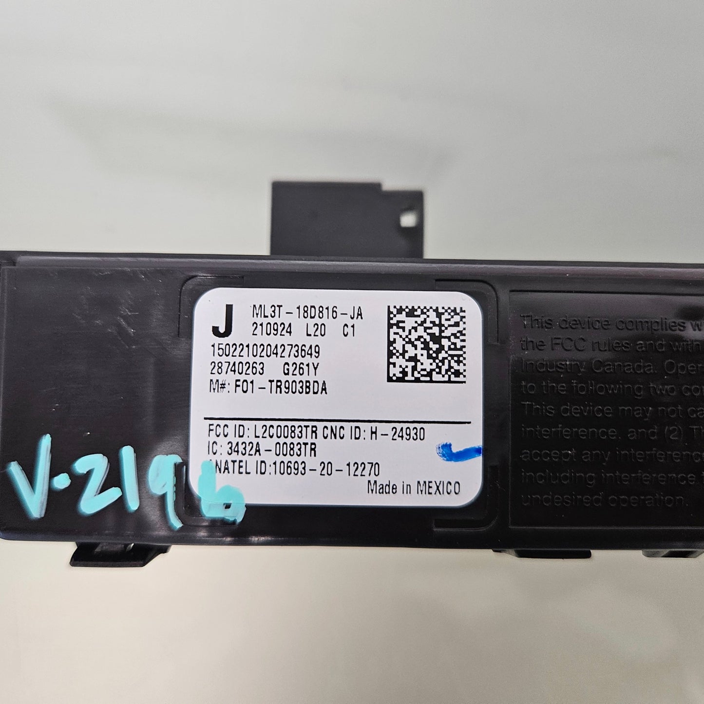 2021-2023 FORD F150 COMMUNICATION SYNC ANTENNA RECEIVER ML3T-18D816-JA #3257