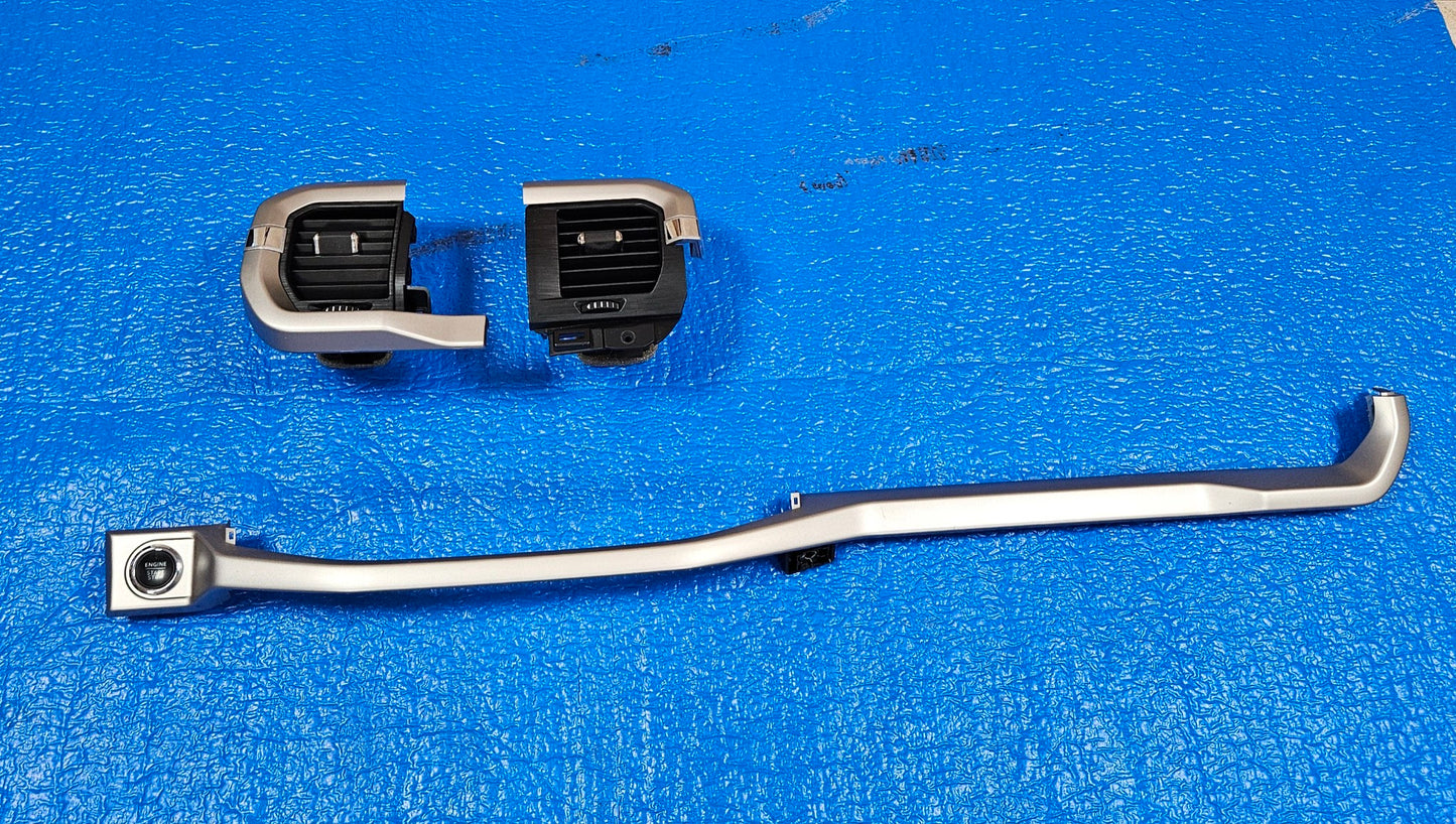 2021-2025 FORD F150 SILVER GRAY DASH TRIM MOLDING PUSH START VENT #3561