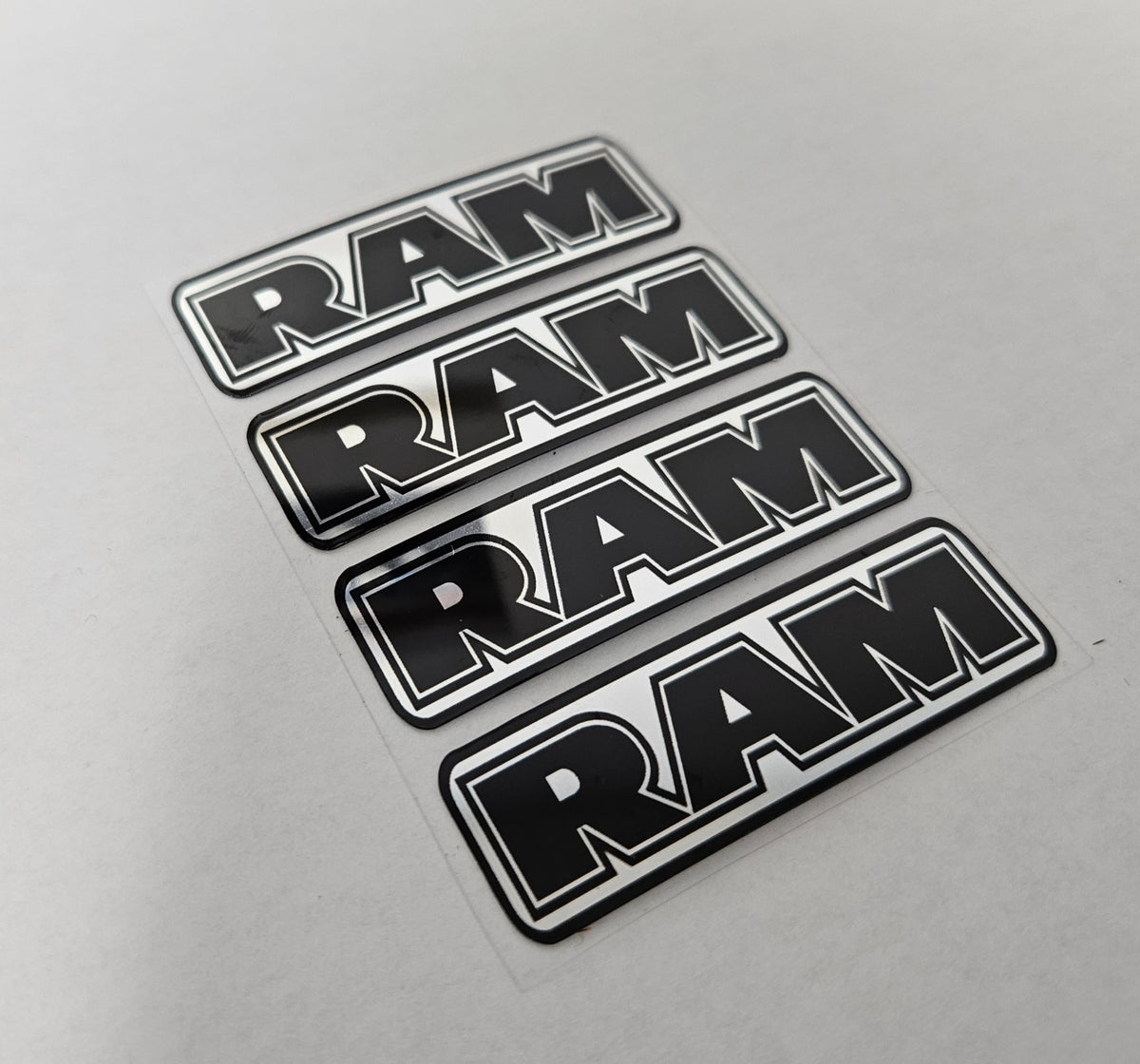 4-2.3" DODGE RAM CENTER CAP LOGOS BLACK DECAL VINYL 1500 2500 35005